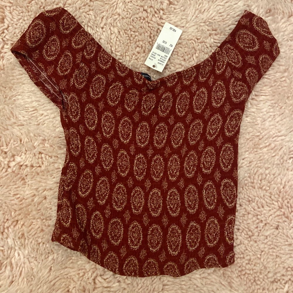 Cropped off the shoulder top